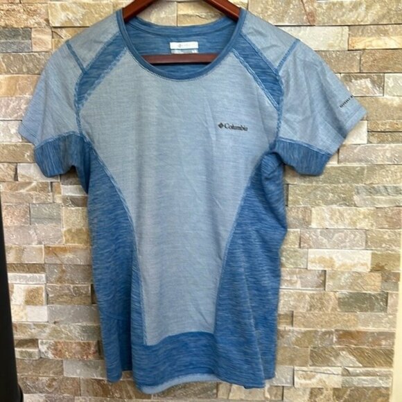 Columbia Blue Omni-Shade UPF 50 Solar Chill Short Sleeve Tee M - Picture 1 of 10